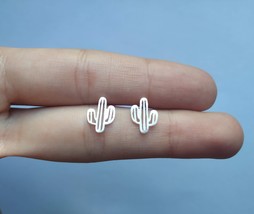 Stainless Steel Cactus earrings, silver cactus earrings, cactus earrings, desert - £14.85 GBP