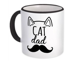 CAT DAD : Gift Mug Mustache Family Christmas Birthday Kitten Fathers Day - £12.70 GBP