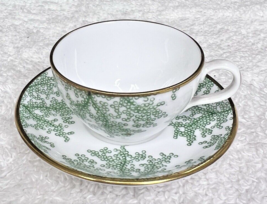 Vintage Spode Copeland Miniature cup saucer Berry Design Green White Gold - £25.90 GBP