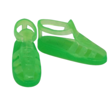 MATTEL BARBIE / SKIPPER BRIGHT NEON GREEN FLAT STRAP SANDALS BEACH SHOES... - $32.51 CAD
