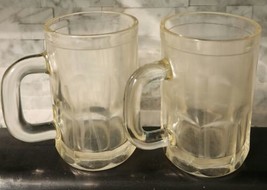 2 Collectible Vintage A&amp;W Root Beer Mugs 4.25&quot; Thumbprint Heavy Glass Bo... - $15.74