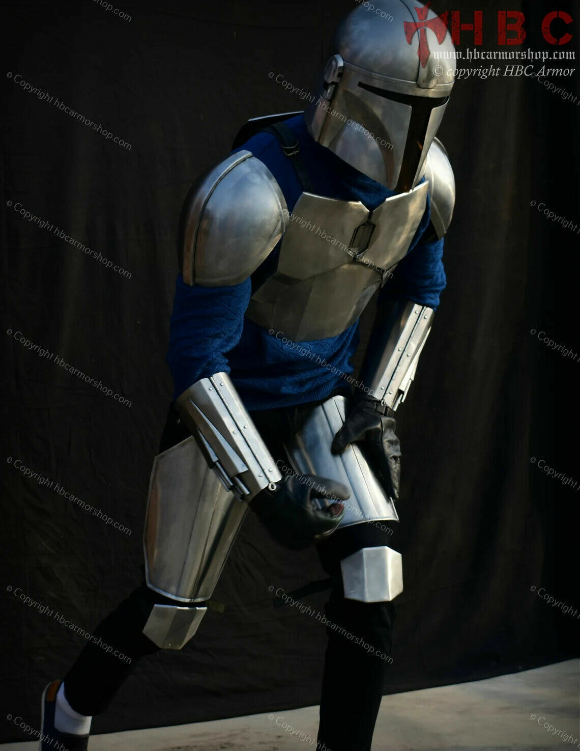 Handcrafted Din Djarin Beskar Mandalorian armor costume with helmet