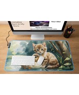 Cute Cat and Duck Desk Mat, Animal Themed Desk Protector, Home Office De... - $40.71 CAD