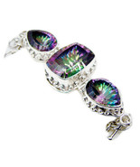 resplendent Mystic Quartz 925 Sterling Silver Multi Bracelet genuine reg... - $212.84