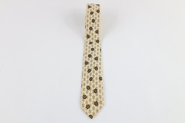 Vintage 70s Christian Dior Distressed Geometric Silk Neck Tie Dress Tie USA - £19.29 GBP