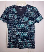 LANDAU MADE BETTER LADIES SS SCRUB TOP-XSM-WORN ONCE-SOFT/NICE - $9.46