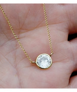 VINTAGE  DIAMOND PENDANT see HALLMARK-14 GOLD BEZEL 16&#39;  CABLE CHAIN NEC... - $12,990.65 MXN