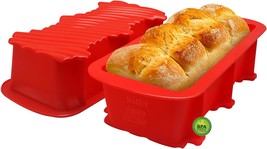 Silicone large Loaf Pan Set - 2 Pieces (8x4x2.5 inch) Non-Stick Silicone Bread P - £24.78 GBP