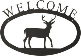 Village Wrought Iron Deer Welcome Home Sign Large - $28.05