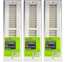 Floor Toe-Kick Space Grille 2&#39;&#39; I.W x 12&#39;&#39; I.L 2-Way Steel White EVERBIL... - $21.77