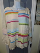 J.H. Collectibles Multi-Colored Striped Long Sleeve Sweater Size 2X Wome... - £25.80 GBP