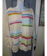 J.H. Collectibles Multi-Colored Striped Long Sleeve Sweater Size 2X Wome... - £26.03 GBP