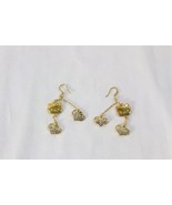 Hello Kitty Gold Hearts Pierced Earrings with Gemstones | Momoberry Sanrio - $1,548.80 MXN