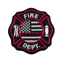 Fire Dept. Embroidered Patch Iron On Size 3.5&#39;&#39;X3.5&#39;&#39; - £5.45 GBP