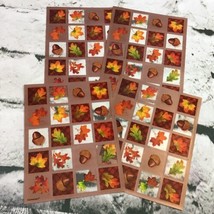 Autumn Leaves Scrapbooking Stickers Fall Chestnuts Thanksgiving Lot Of 4 Sheets  - £9.49 GBP