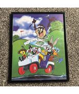 Vintage Looney Tunes Golf Cart Framed Print 10&quot; x 8&quot; Warner Bros. 2000 - €30,08 EUR