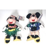 Mickey &amp; Minnie Mouse Tourist Hula Bean Bag Plush 70th Annivers. Disney ... - $32.33