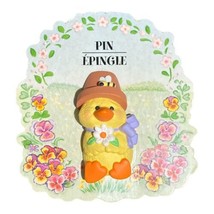 Vintage Hallmark Easter Yellow Chick Duck Bee Lapel Pin Spring Flowers *New - £6.39 GBP