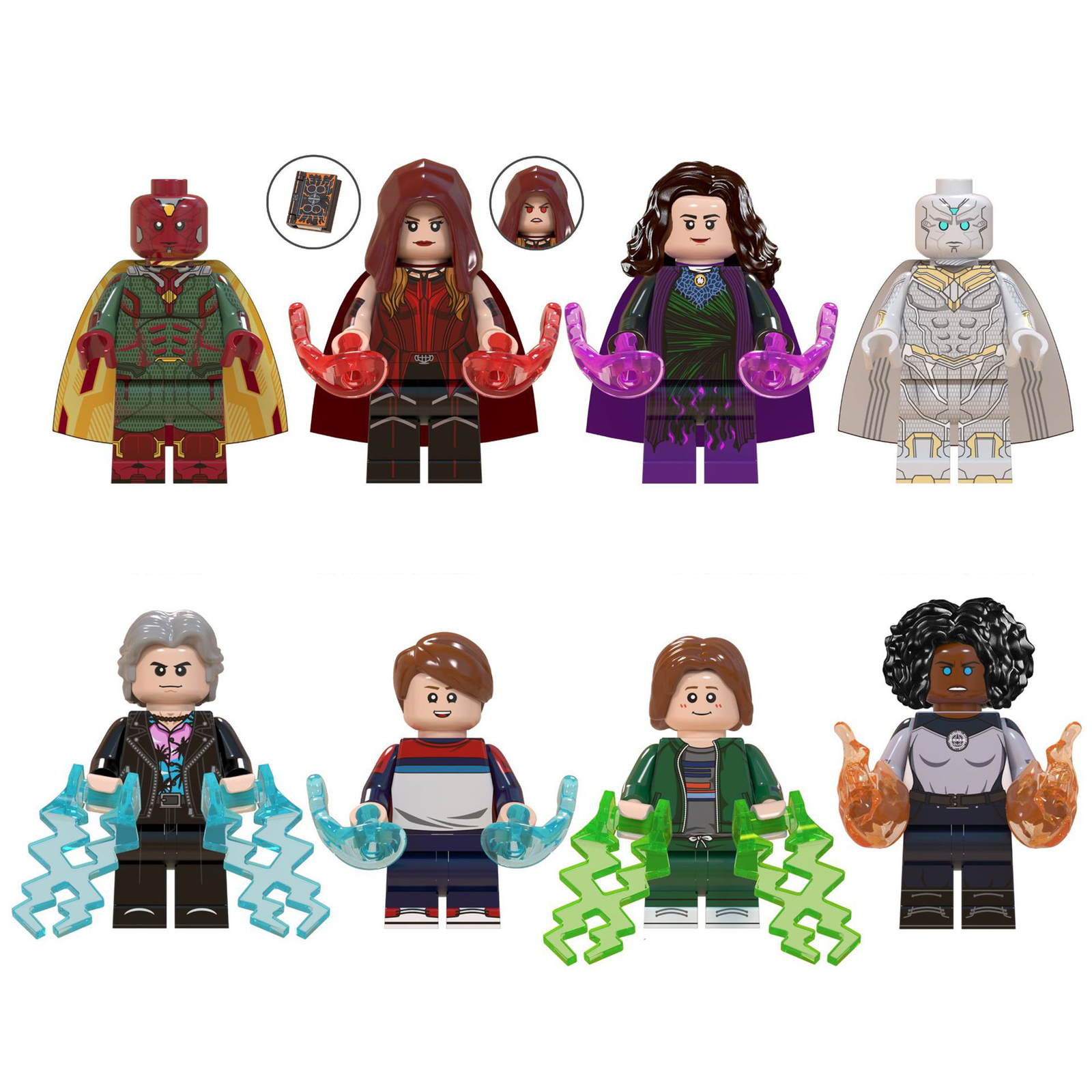8Pcs Marvel Vison Wanda Minifigure Agatha Harkness Quicksilver Tommy Min... - $21.89