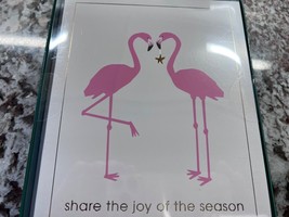 New Box 12 Tropical Pink Flamingo Birds Christmas Cards Holiday Masterpiece Col - £13.36 GBP