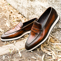 Men leather shoes business dress suit shoes men brand Bullock platform genuine l - £135.26 GBP