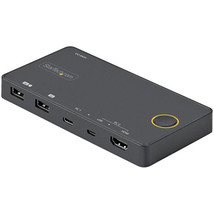 STARTECH.COM SV221HUC4K 2 PORT USB C KVM SWITCH 4K USB A C HDMI HYBRID M... - £149.25 GBP