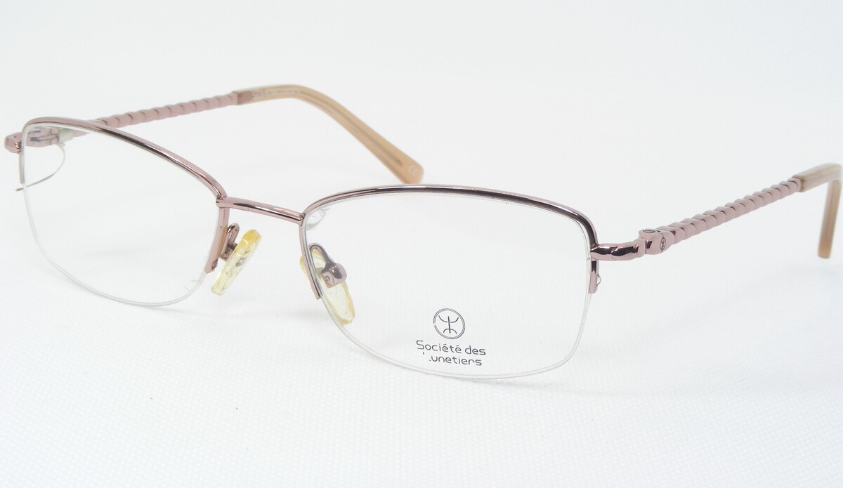SOCIÉTÉ DES LUNETIERS HYDRA 0909 Blassrosa Brille Brillengestell 51-18-1... - $49.49
