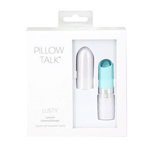 Pillow Talk Lusty Silicone Flickering Lipstick Vibrator Swarovski Crystal Teal - £43.43 GBP