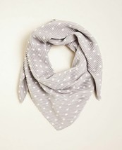 New Ann Taylor Pleated Diamond Geometric Gray Satin Weave Scarf 35&quot; x 35&quot; - £23.35 GBP