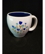 2007 Starbucks White w/ Blue Tulips Hearts Flower Coffee Mug Tea Cup 16 oz - €13,99 EUR