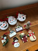 Lot of 10 Cute Emoji Snowboard Lifeguard SNOWMAN Picture Frame Christmas Tree Or - £9.02 GBP