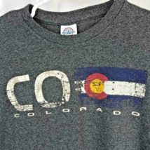 Colorado CO State T Shirt Mens Sz L Dark Heather Gray Delta Pro Weight Souvenir - £6.21 GBP
