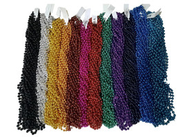 60 Choice Mardi Gras Beads Party Favors Metallic Necklaces 5 Dozen Lot - £15.86 GBP