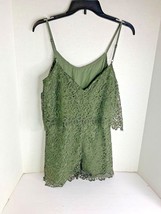 Zara Womens Sz S Olive Green Romper Lace Overlay Tank Sleeveless - £17.91 GBP