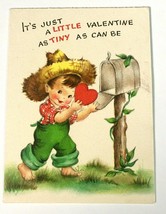 Hallmark Hall Brothers Little Barefoot Boy W/ Straw Hat Valentines Card ... - $8.35