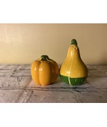 Vintage 1984 Avon Salt and Pepper Shakers Pumpkin Gourd Squash Fall Them... - $15.00