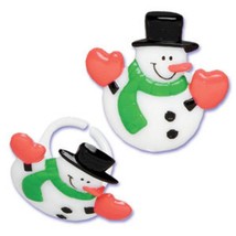 12 Christmas Snowmen Snowman  Plastic Cupcake Ring Toppers - $9.47