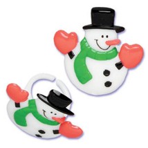 12 Christmas Snowmen Snowman  Plastic Cupcake Ring Toppers - £7.45 GBP