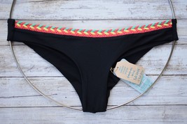 Luli Fama Atrevida Black Crochet Low Rise Hipster Bikini Bottom (M) Nwt - £59.95 GBP