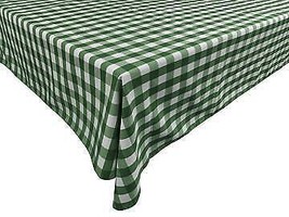 58&quot;x126&quot; - Hunter Green - Tablecloth Poplin Gingham Checked Plaid Picnic Party - £44.74 GBP