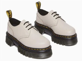Dcc Dr. Martens AUDRICK Soft Wair Taupe Platform Leather Ox Shoes Wm&#39;s 8... - $139.99