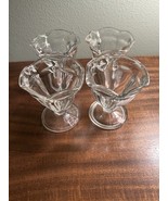 Set of 4 ANCHOR HOCKING Clear Fluted Ice Cream Parfait Dessert Cups Glas... - $6.99