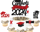 Graduation Cupcake Toppers Congrats Class of 2024 Cake Decoration for Co... - $19.93
