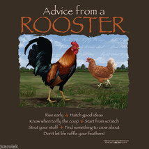 Rooster T-shirt S M Advice Farm Country Hen Chicken Unisex NWT Small Medium - £18.04 GBP