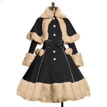 Elegant Black Winter Coat with Faux Fur Trim and Bow Accents - $5,242.03 MXN+