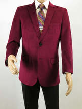 Men's Velvet Sport Coat Jacket by BASSIRI Leonardi J1042 Burgundy image 6