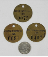 Lot of 3 Vintage Brass Tool Tags Austin Industrial Inc - $627.96 MXN