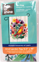 Art Flag 12.5&quot; x 18&quot; Bird Colorful Flowers Garden Porch Flag Rain or Shi... - £6.95 GBP