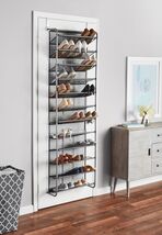 12-Tier over the Door Shoe Rack for 36 Pairs, Metal, Gray - $57.33