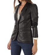 Leather Blazer Coat Jacket Women Lambskin Ladies Trench Biker Kim Fit Bl... - £25.15 GBP+